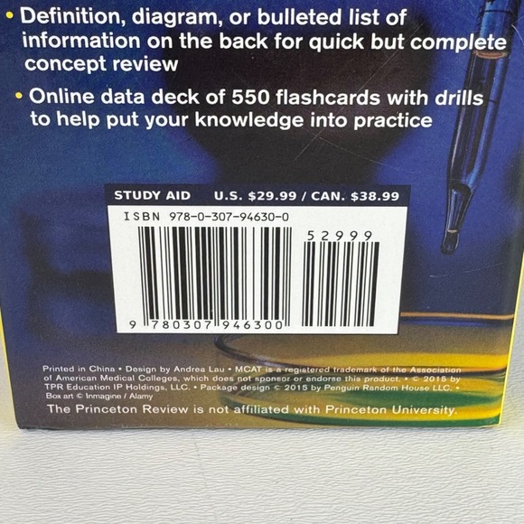 Princeton Review Essential MCAT Flashcards 550 Content Study Cards Digital Drill - Picture 4 of 11